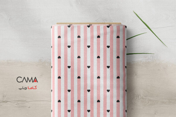 پارچه طرح  قلب راه راه | کد A31 - Image 2