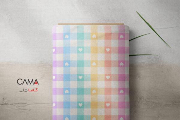 پارچه طرح چهارخانه قلبی | کد A47 - تصویر 2