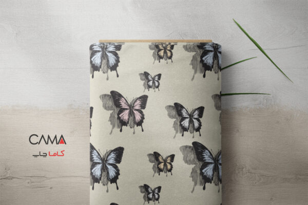 پارچه طرح پروانه سیاه | کد A50 - تصویر 2