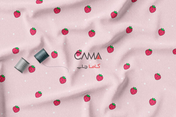 پارچه طرح توت فرنگی خال خال |کد A7