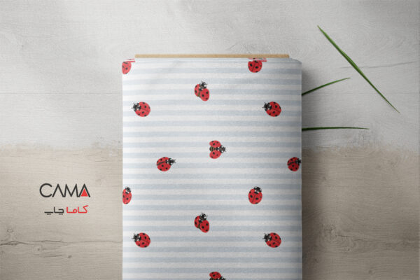 پارچه طرح کفشدوزک راه راه | کد A75 - Image 2