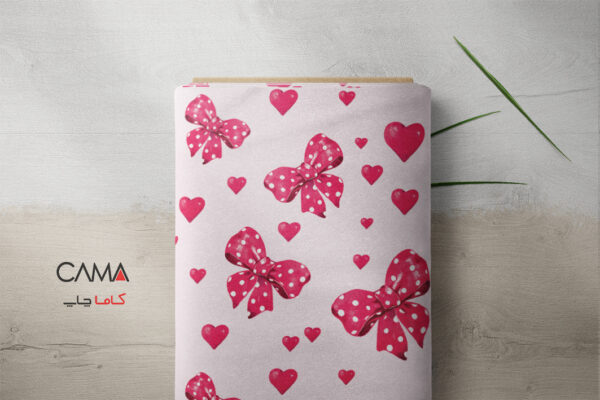 پارچه طرح پاپیون قلب | کد A77 - Image 2