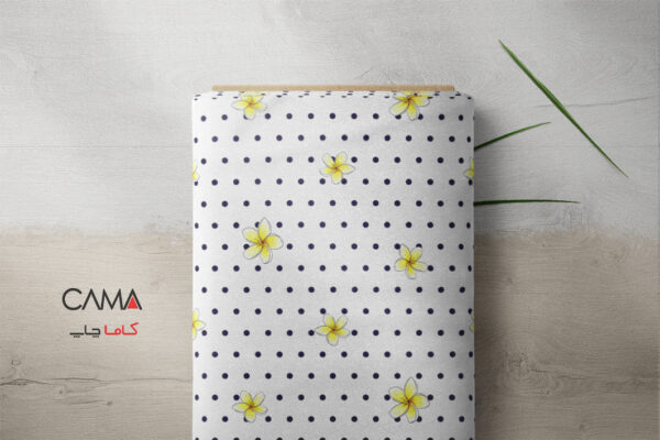 پارچه طرح بابونه خال خال | کد A84 - تصویر 2
