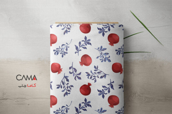 پارچه طرح انار برگ آبی | کد B30 - تصویر 2