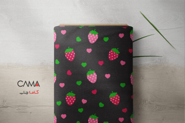 پارچه طرح توت فرنگی قلب | کد B6 - Image 2