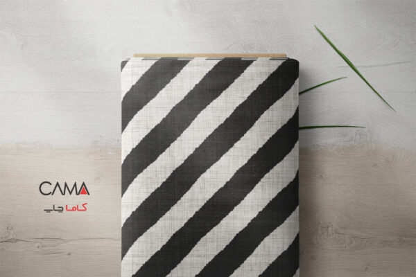 پارچه طرح کجراه سفید مشکی | کد B60 - تصویر 2