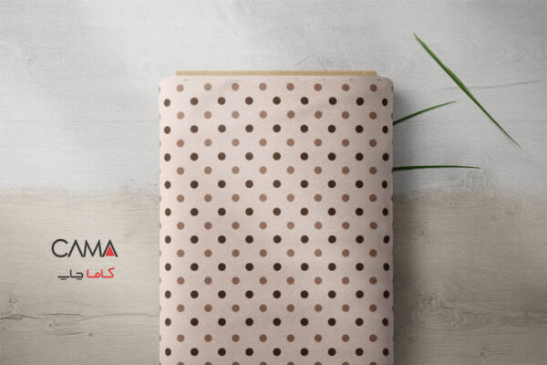 پارچه طرح خال خال قهوه ای کرم | کد B64 - تصویر 2