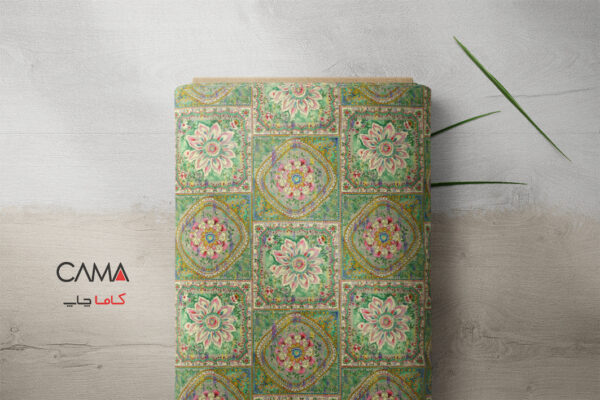 پارچه طرح گل کاشی | کد B83 - تصویر 2
