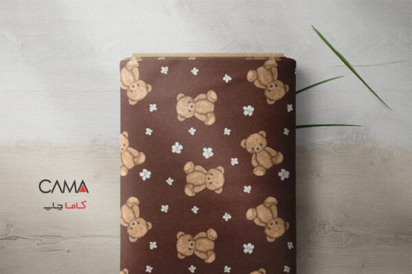 پارچه طرح تدی قهوه ای | کد C38 - Image 2