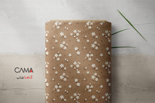 پارچه طرح گل قهوه ای ریز | کد C38 - Image 2
