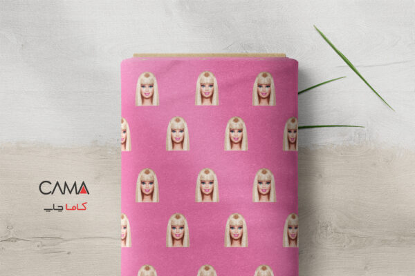 پارچه طرح باربی صورتی barbie | کد C39 - Image 2