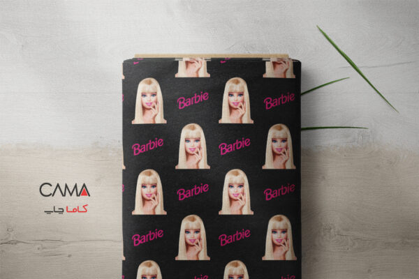 پارچه طرح های باربی مشکی Hi barbie |کدC40 - Image 2