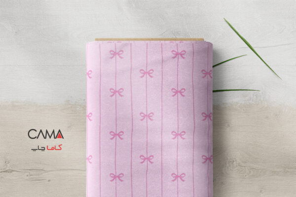 پارچه طرح پاپیون صورتی و آبی راه راه | کد C58 - Image 3