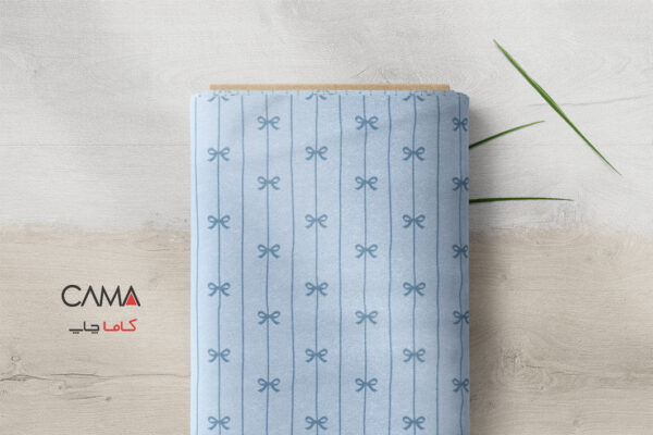 پارچه طرح پاپیون صورتی و آبی راه راه | کد C58 - Image 2