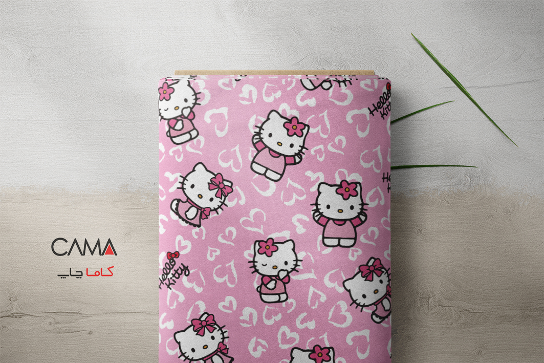 پارچه طرح کیتی قلب| کد B100 - Image 2