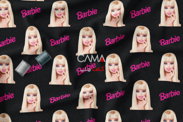 پارچه طرح های باربی مشکی Hi barbie |کدC40