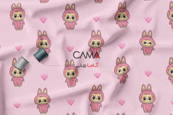 پارچه طرح لبوبو قلب | کد C57